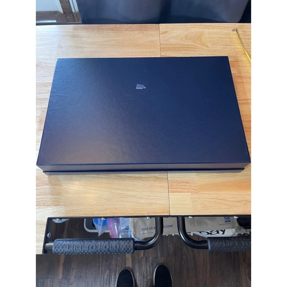 Ralph Lauren Navy Blue‎ Gold Embossed Large Gift Storage Box 17x11.5x2.5